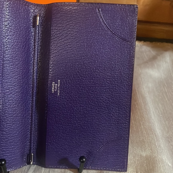 HERMES CHèVRE MYSORE VISION II AGENDA COVER PURPLE WITH COA - Picture 5 of 7